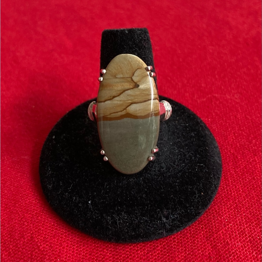 Picture Jasper Sterling Silver ring